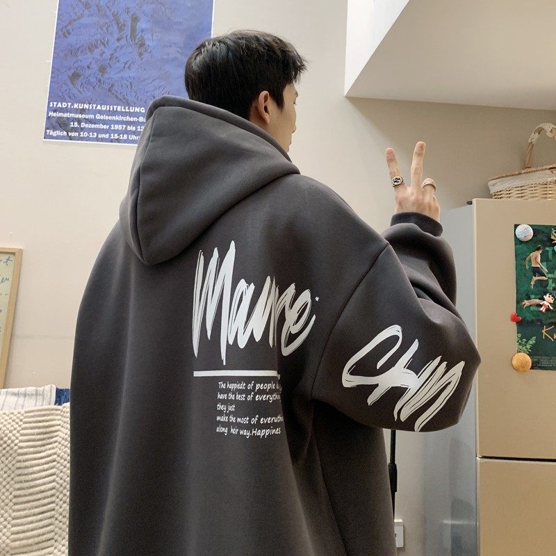 重磅设计感连帽卫衣oversize小众高街潮牌ins潮美式复古加绒男生