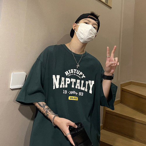 短袖潮青少年美式牌字母印花
