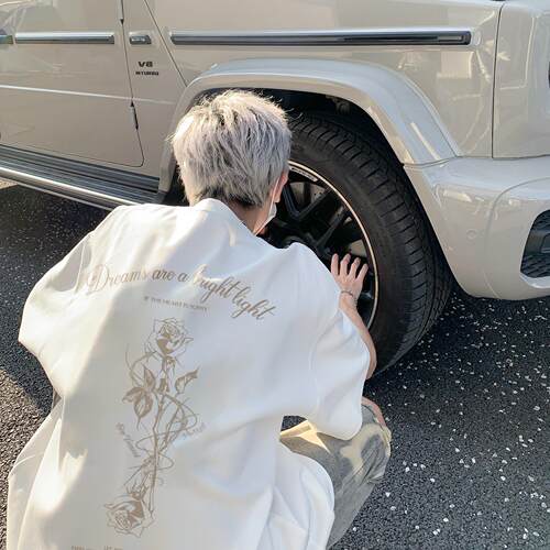 短袖t恤男玫瑰花潮流百搭宽松