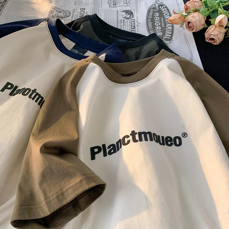 短袖潮青少年撞色t恤男款