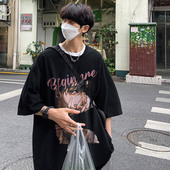 潮牌潮流美式 hiphop七分袖 衣服大码 日系动漫t恤男夏季 fog高街短袖