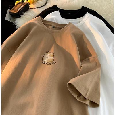 日系简约短袖T恤男2024夏季宽松