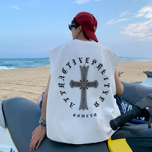 qt无袖小清新青少年美式西海