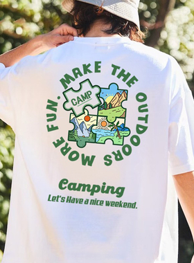 潮牌t恤男短袖男士宽松大码重磅纯棉ins小众上衣夏黑色美式打底衫