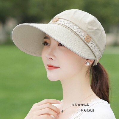 旅行休闲女夏季平檐遮阳帽紫外线