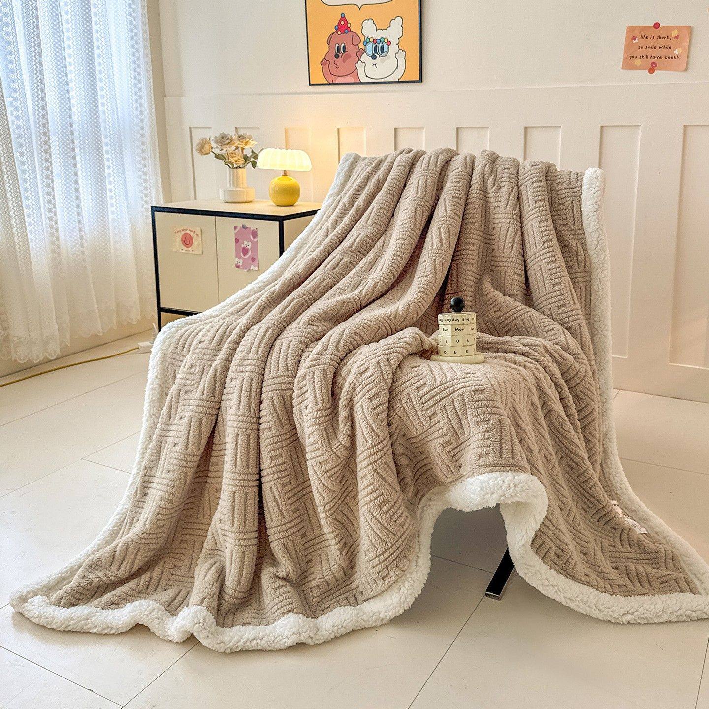 双层羊羔绒塔芙绒毛毯2025秋冬季加厚保暖盖毯小被子办公室午睡毯,床上用品,休闲毯/毛毯/绒毯,淘宝优惠券,粉丝福利购,淘宝优惠卷