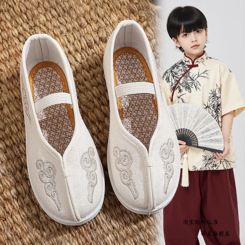 男童汉服鞋子2026新款夏季男孩宝宝儿童古风鞋子演出表演古装绣花图片