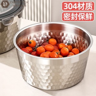304不锈钢保鲜盒食品级密封汤碗外带沙拉水果便当盒冰箱收纳盒子