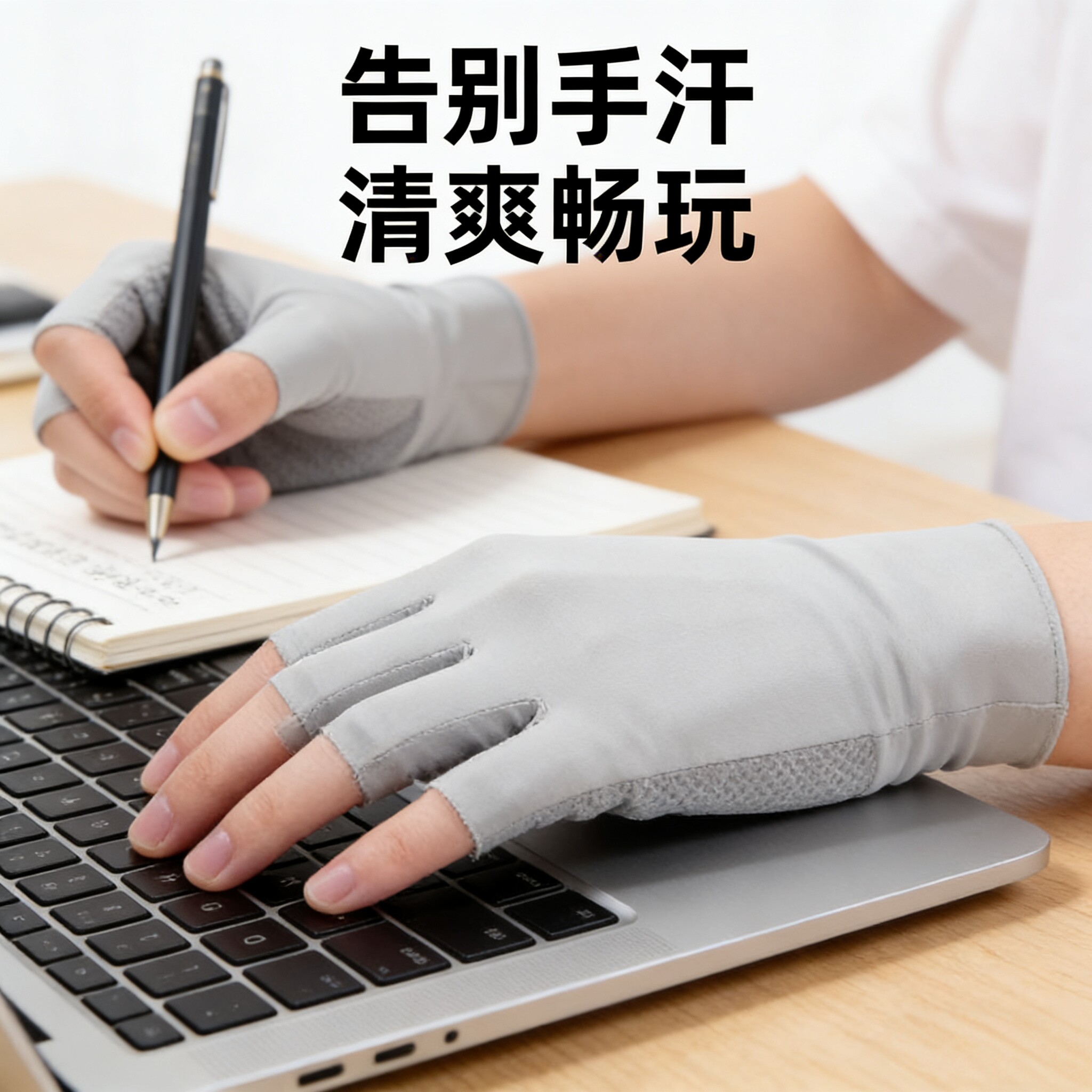 手汗症专用手套吸汗止汗半指写字防手汗凉感防晒手套防止手出汗的