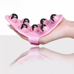 七珠滚珠瘦按摩滚轮九珠手套式手掌型磁疗器身龙体腿肌肉刷按摩器