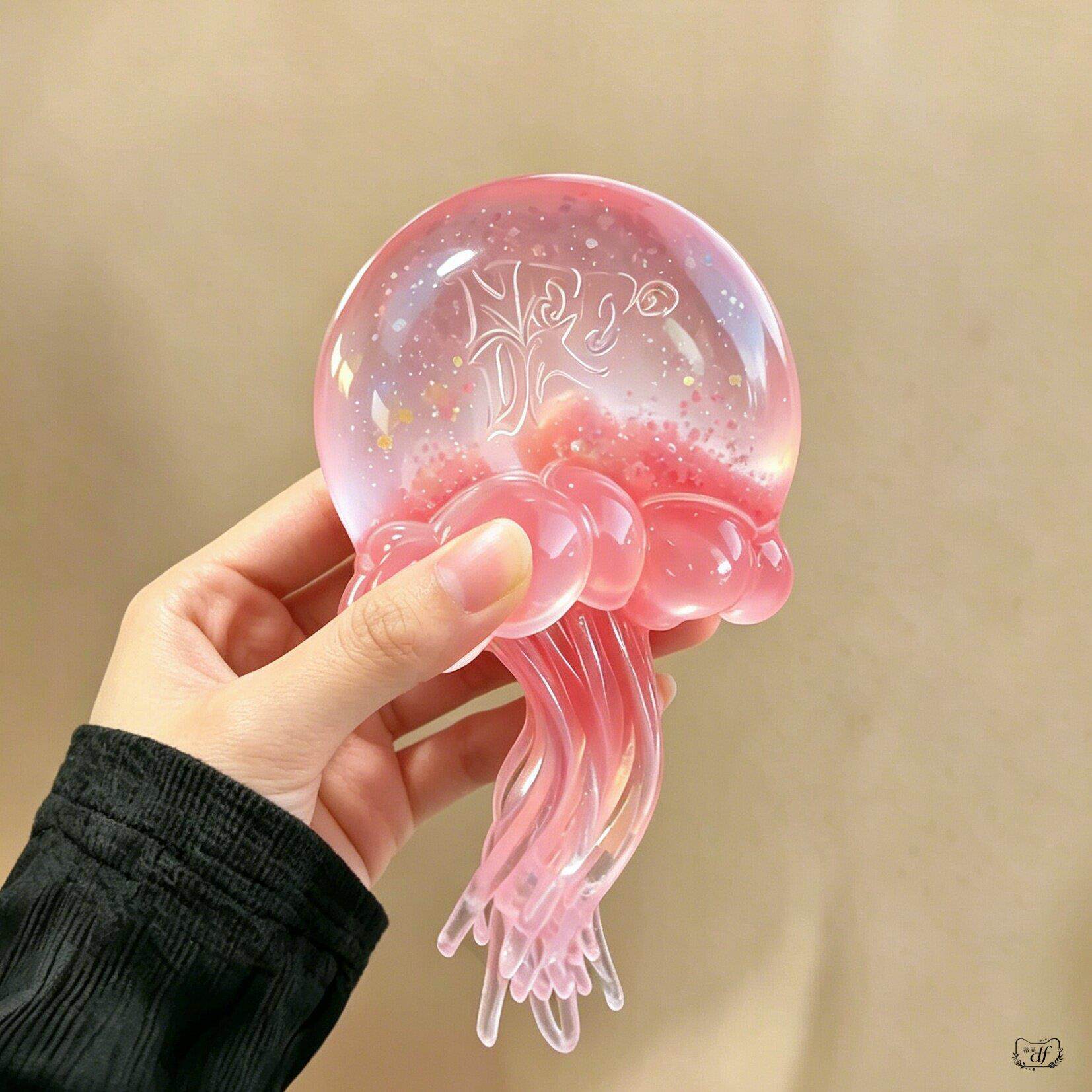 章鱼宝宝来喽~水母捏捏乐闪粉糯叽叽发泄球软胶缓解焦虑解压玩具