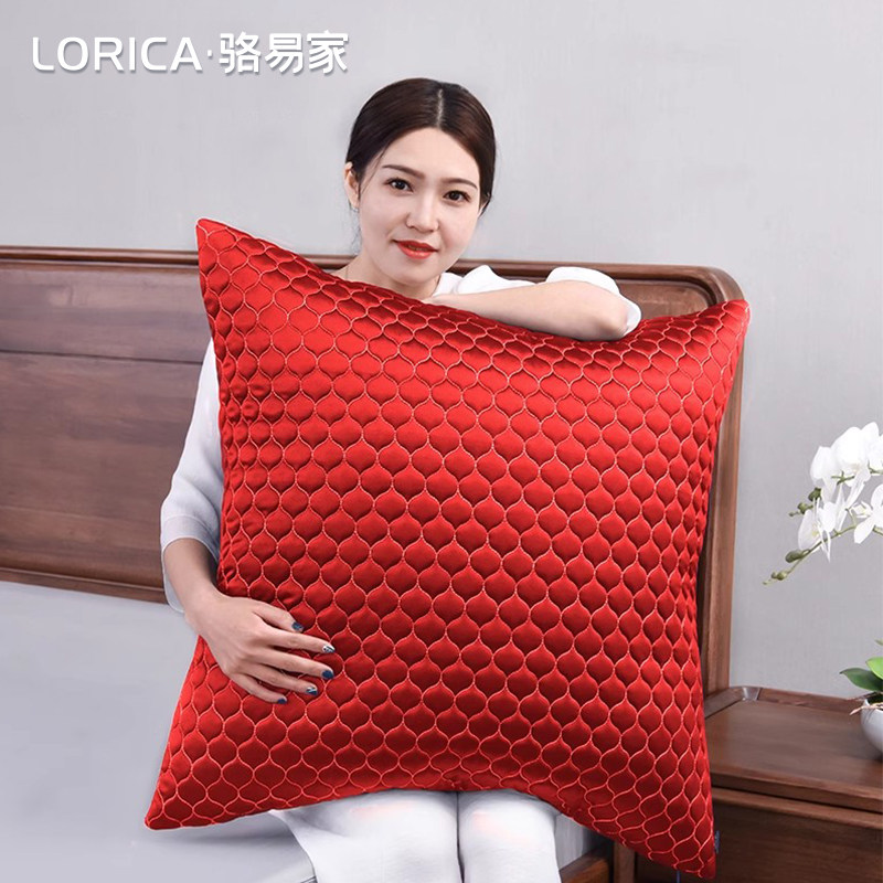 骆易家纯色结婚大抱枕红色床头靠垫沙发大靠背长方形床上靠枕套