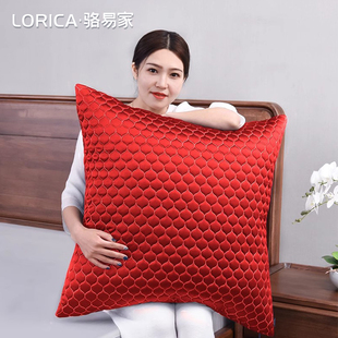 骆易家纯色结婚大抱枕红色床头靠垫沙发大靠背长方形床上靠枕套