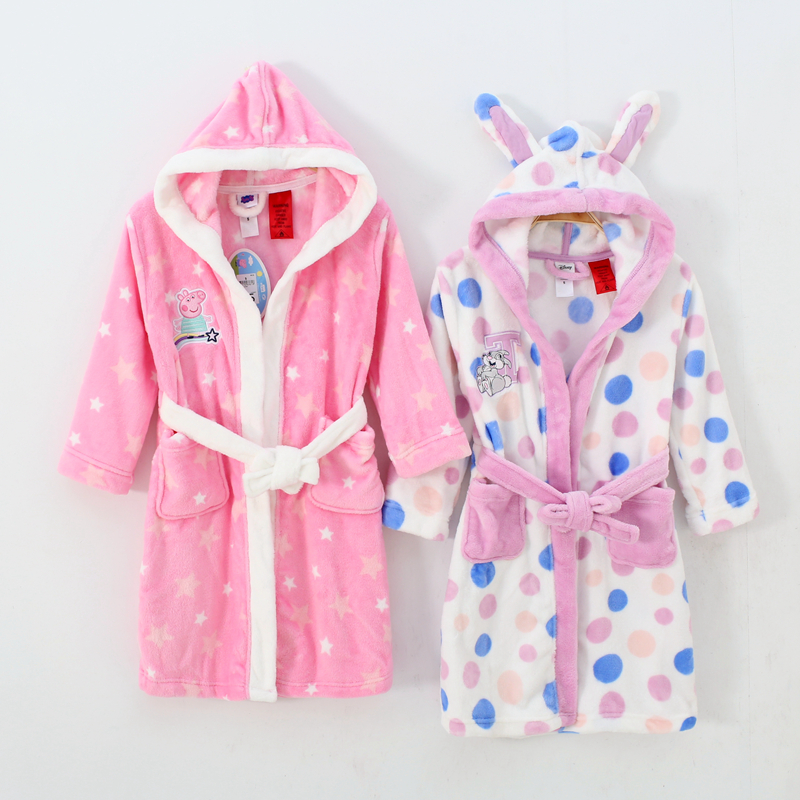 欧美睡袍防冷游泳浴袍中小童