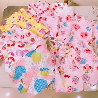 日本本土面料宝宝婴幼儿全棉甚平浴衣和服套装卡通汗蒸服温泉外穿