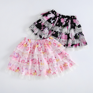 特价清出口单女孩日式樱花蕾丝半裙多层漂亮小女生和风裙子90-140