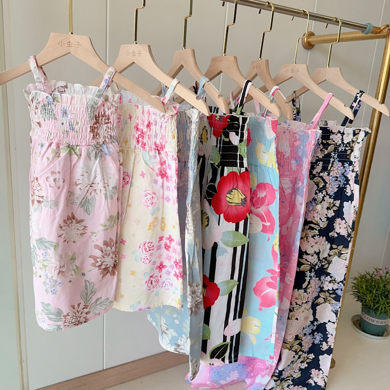 棉女童和服吊带长裙家居睡裙