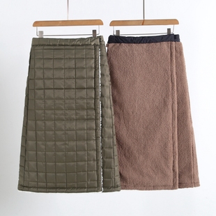 原单日式秋冬羊羔绒可调节半身棉裙家居裙办公专用护腰腿加厚裙