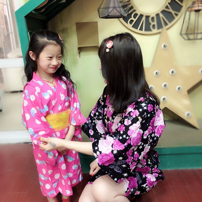 特价包邮清婴幼儿小童全棉振袖和服加吊带长裙日式套装和风80-120
