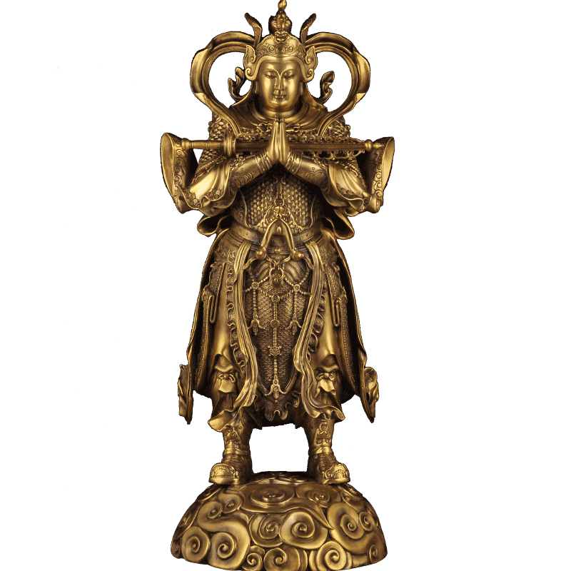 黄铜韦陀菩萨摆件伽蓝护法神佛堂