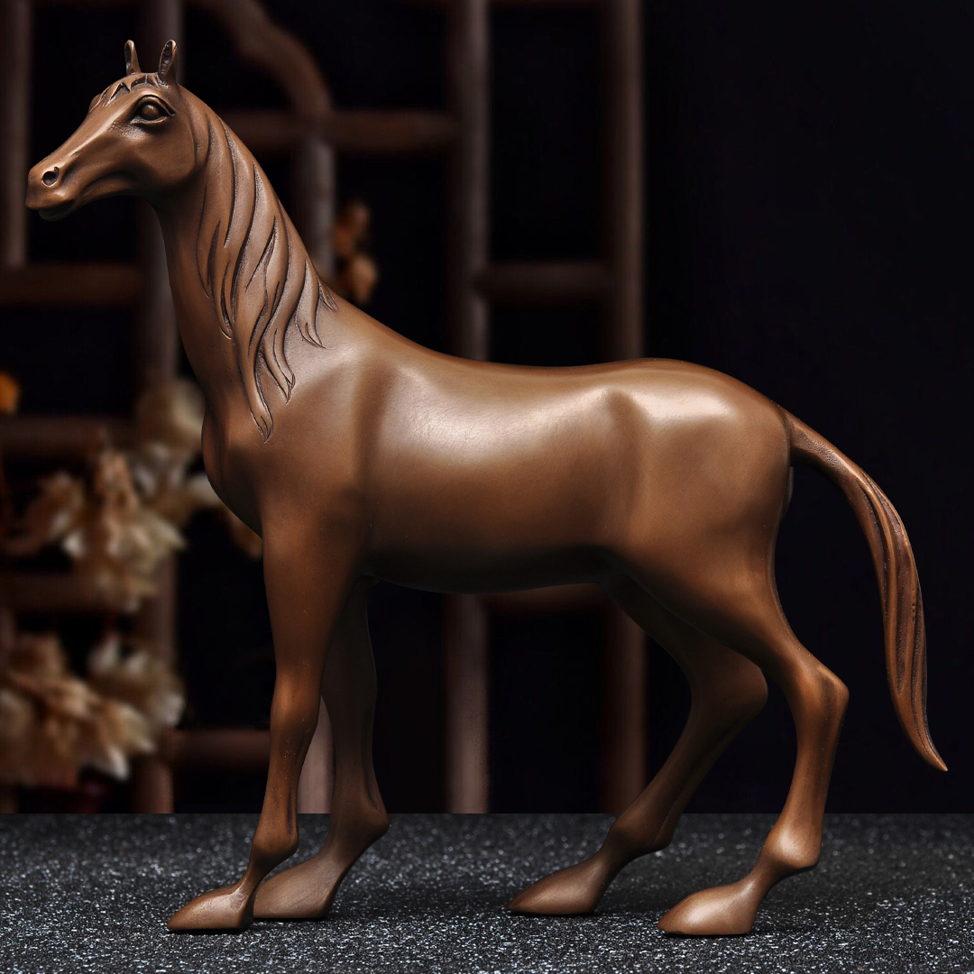 紫铜千里马摆件招财生肖马到成功