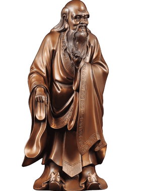 紫铜老子摆件道德天尊客厅