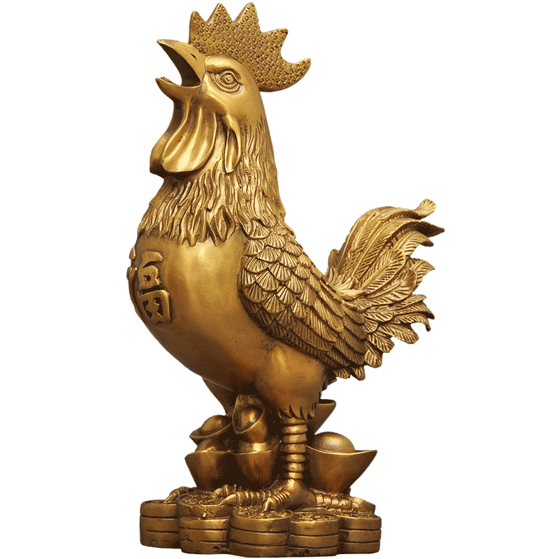纯铜元宝鸡生肖风水商务工艺品