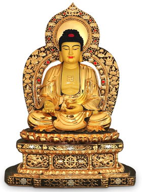 阿弥陀佛寺庙供奉西方三圣工艺品
