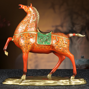 彩铜唐马摆件马到成功生肖马招财马家居客厅电视柜装饰品商务礼品