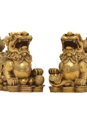 皮休一对家居客厅饭店貔貅摆件