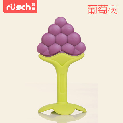 鲁茜婴儿牙胶宝宝磨牙棒新生儿磨牙训练器水果蔬菜乐咬咬胶玩具