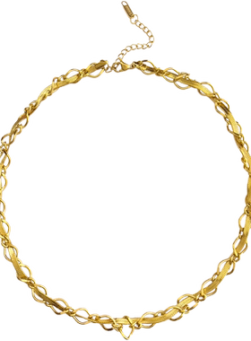 小众主播手工编制钛钢项链