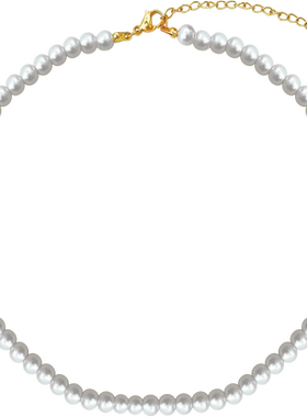 欧拉拉人造珍珠圆珠项链双层