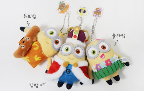 韩国代购 正品神偷奶爸Bob小黄人minion 王子夏威夷夏天娃娃挂件