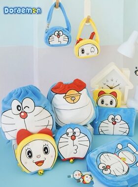 韩国正品新品 doraemon 哆啦A梦毛绒零钱包耳机包收纳包多款
