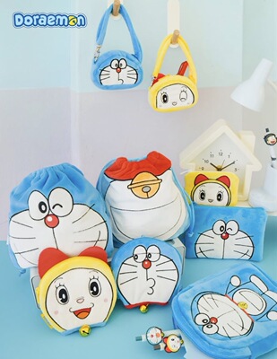 韩国正品新品 doraemon 哆啦A梦毛绒零钱包耳机包收纳包多款
