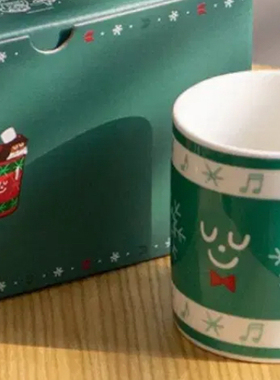 韩国代购跑跑姜饼人cookie run王国圣诞可可簿荷饼干绿色马克杯