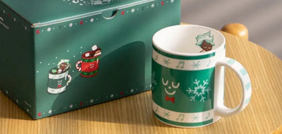 韩国代购跑跑姜饼人cookie run王国圣诞可可簿荷饼干绿色马克杯