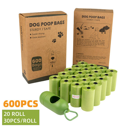 一盒600只宠物拾便袋带分配器