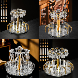 创意家用酒架杯架钻石杯架白酒杯小酒盅收纳托盘烈酒杯一口杯架子