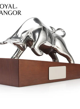 皇家雪兰莪ROYAL SELANGOR进口公牛雕像纯手工锡制办公室摆件送礼