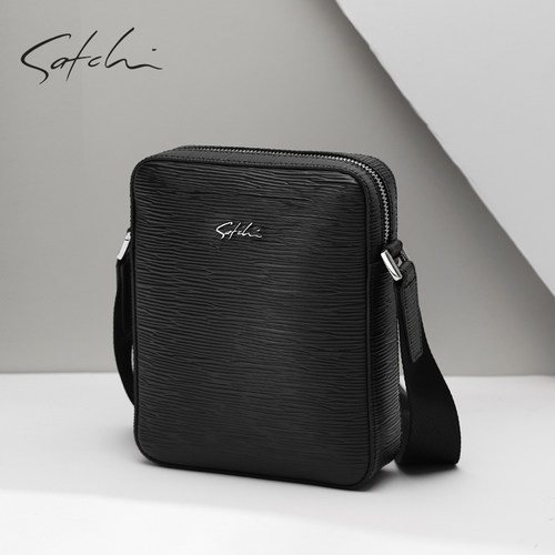 沙驰真皮斜挎包男时尚百搭