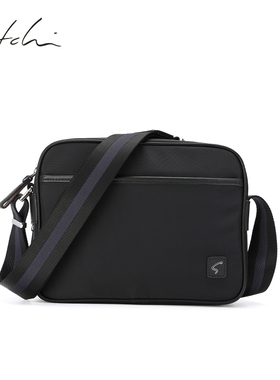 SATCHI/沙驰男士单肩包休闲潮流斜挎包时尚个性青年小背包潮