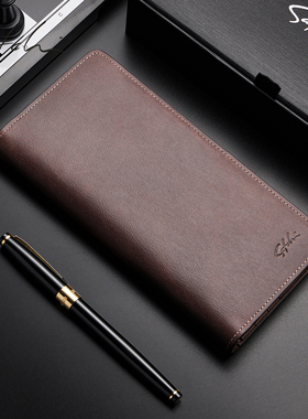 SATCHI/沙驰2026新款长款真皮皮夹头层牛皮高档钱夹礼盒送男友