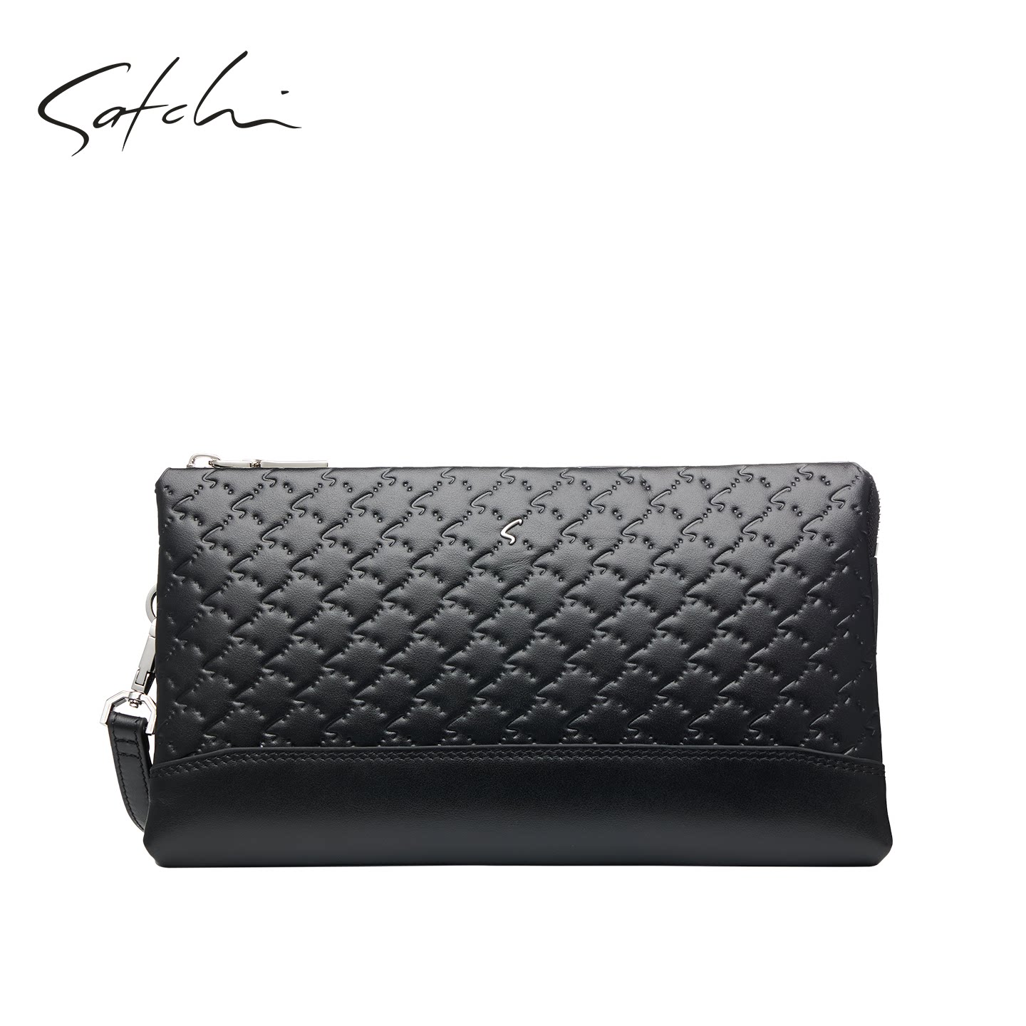 SATCHI/沙驰男士真皮手包2026新款商务时尚多卡位大容量手拿包