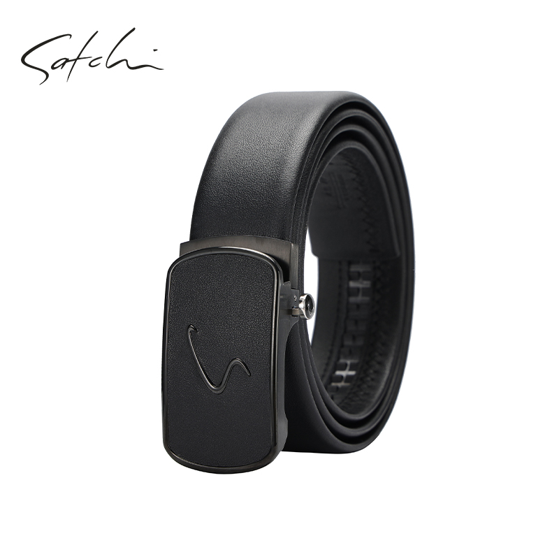 沙驰男士商务自动钢扣腰带送男友