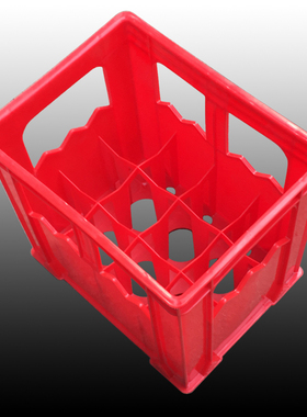 12格600ml瓶装啤酒格子周转筐红色纯料防冻可堆高层塑料运送酒箱