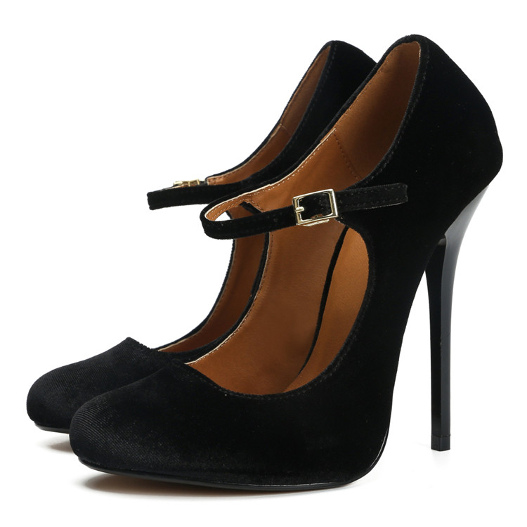 黑丝美磨砂绒豹纹13cm细高跟鞋浅口一字扣带单鞋模特CD反串百搭女|ruв категории Женская обувь, низкий чистка - от Buy2taobao.com для оказания профессиональной услуги покупки агента Taobao