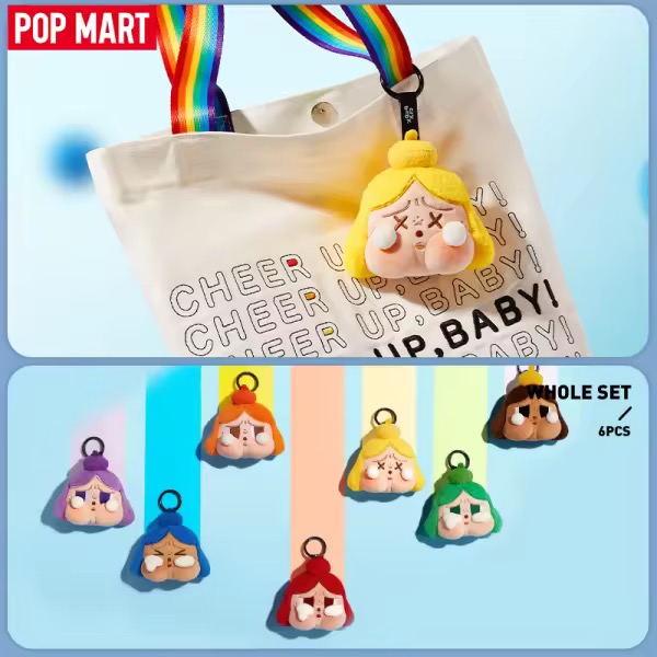 12年老店POPMART泡泡玛特CRYBABY哭娃彩虹系列毛绒挂件公仔盲盒