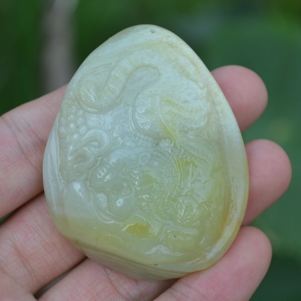 附证书 天然和田玉虎把件-和田玉器虎手把件手玩件礼品玉石